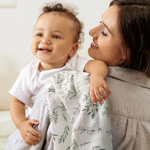 Muslin Swaddle Blankets for Newborn, 3 Pack Breathable Soft Receiving Blanket, Large 38 x 40 inches Swaddle Wrap Burping Clothes, Essentials Infant Shower Items, Toddler Gift (Bright Colors)